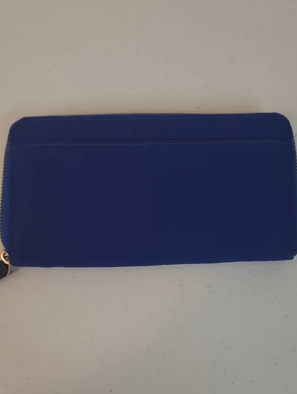 Kate Spade Leather Wellesley Neda Large Zip Wallet in Cobalt Blue w/Gold Accents